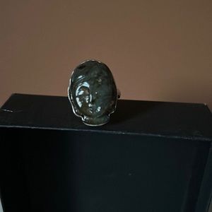 Sterling Silver Labradorite Buddha Ring- Size 8